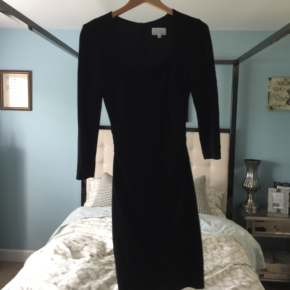 EUC David Meister Sz 6 Black Long Sleeve Scrunch